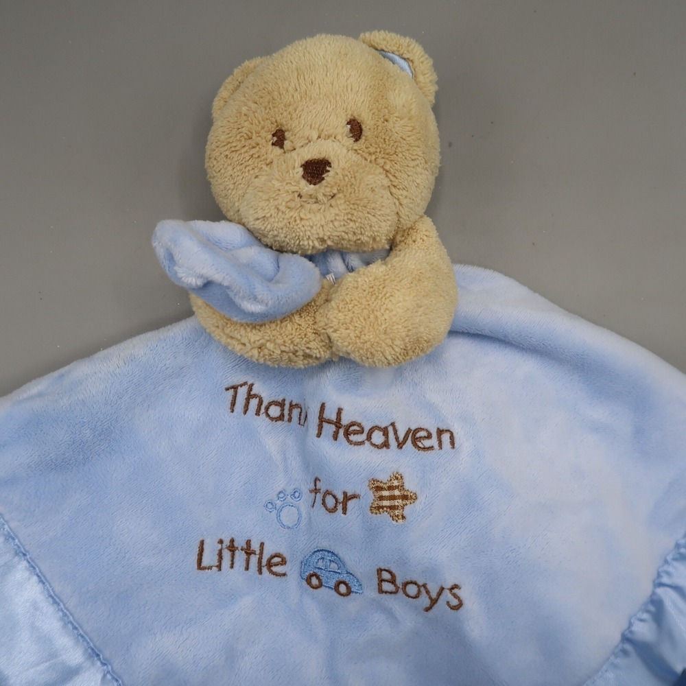 Okie Dokie Bear Thank Heaven For‎ Little Boys Baby Security Blanket Lovey Plush
